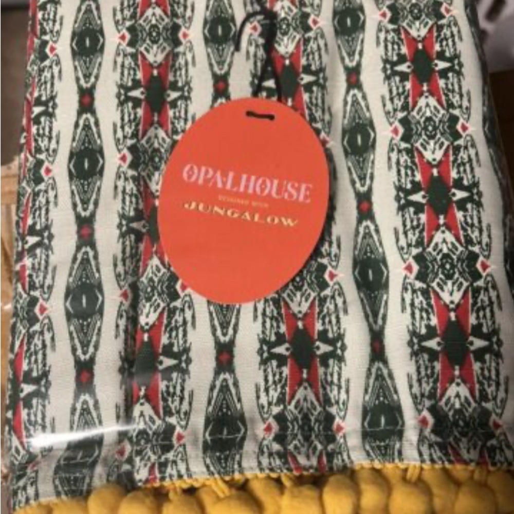 Opalhouse Jungalow Geometric Throw Blanket - Green, Red, White
